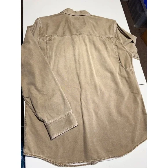 Levi's Copper Clothing Button Down Shirt Jacket Mens Medium Tan Cotton - Picture 11 of 13